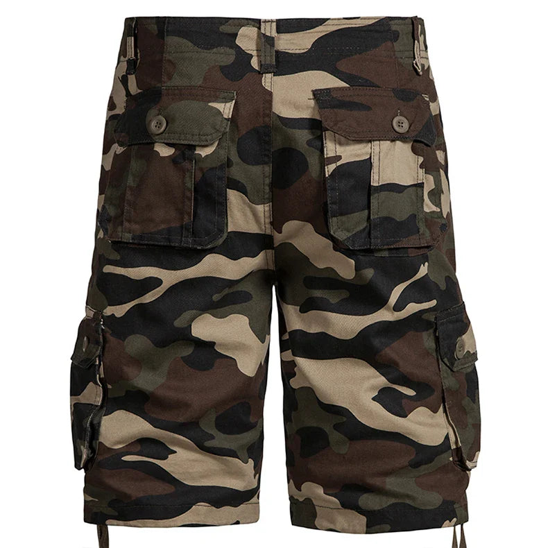 Men's Camo Shorts Summer Casual Half Pants Camouflage Outdoor Sports Short Pants Side Pocket Cotton Breathable Shorts