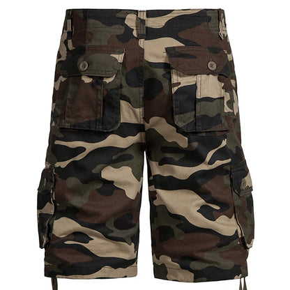 Men's Camo Shorts Summer Casual Half Pants Camouflage Outdoor Sports Short Pants Side Pocket Cotton Breathable Shorts
