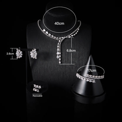 Luxury Color Fancy Yellow Cubic Zirconia High Quality Pink Jewelry Set Women Elegant Sets Necklaces Trend 00086