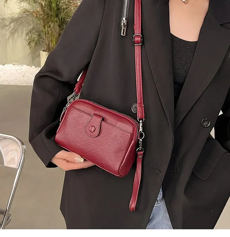 Women Genuine Leather Shoulder Bag New Casual Female  Small Crossbody Bags For Women Bag Cell Phone Bag Day Clutches