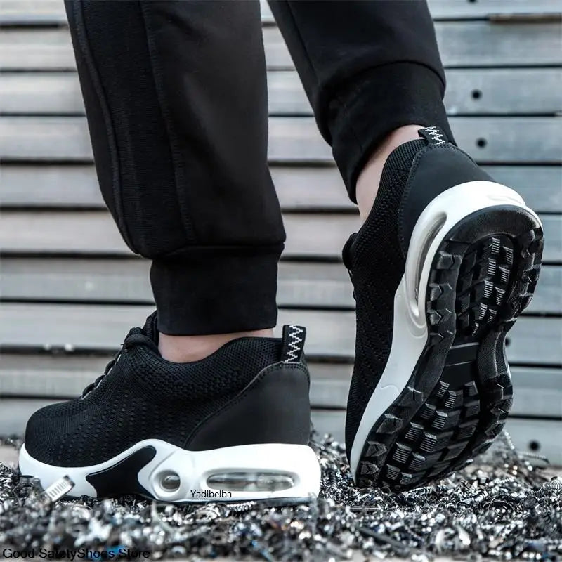 Steel Toe Safety Shoes Men Women Security Protection Work Shoes Lightweight Safety Boots Air Cushion Indestructible Shoes
