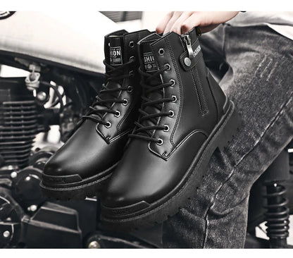 Men's high top casual boots four seasons new outdoor anti slip comfort workwear boots fashion versatile trendy boots men's shoes