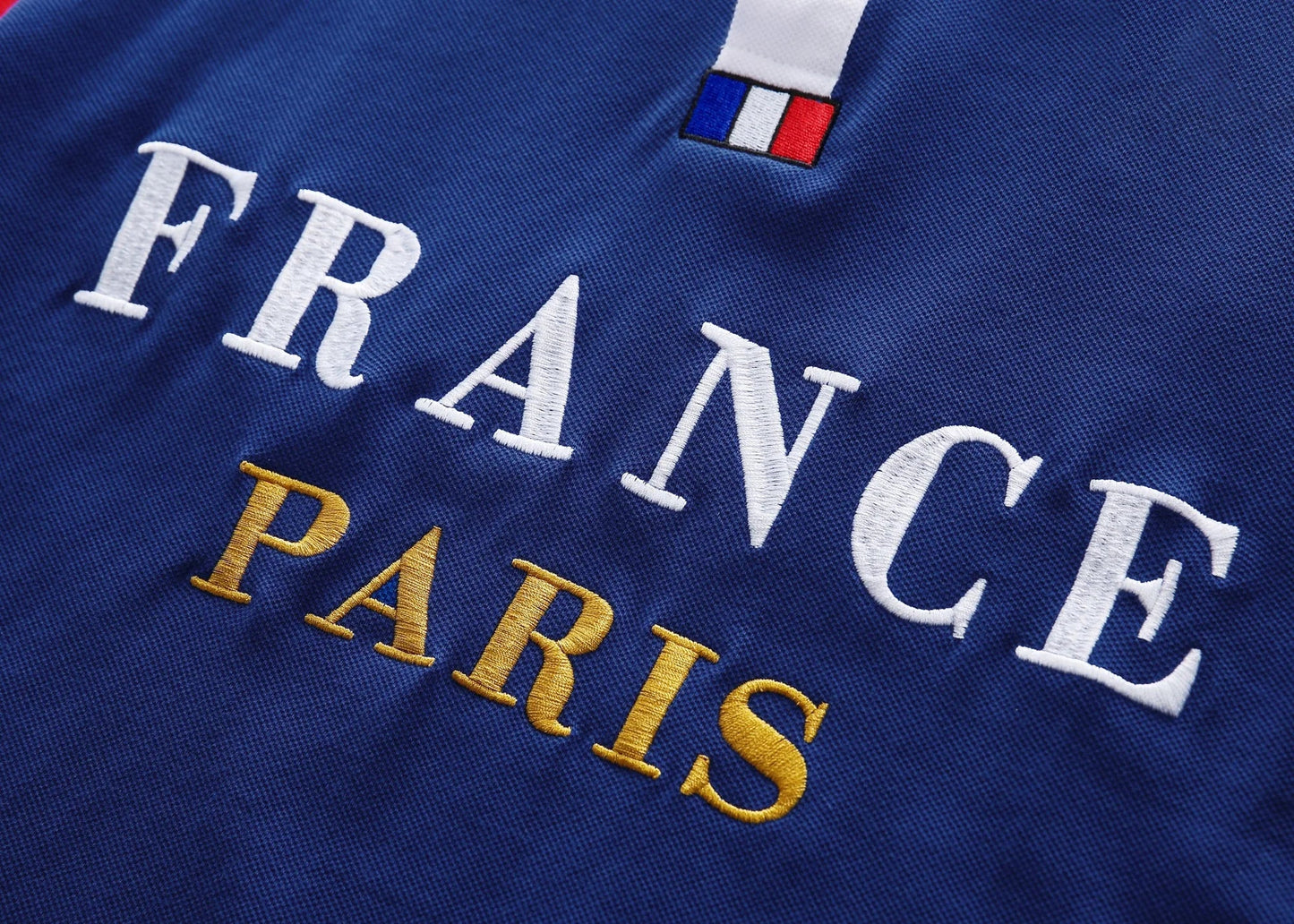 Men's polo shirt Paris France embroidery stitching color contrast classic fashion original design polo collar pure cotton