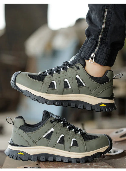 Steel Toe Safety Shoes Men Work Safety Boots Lightweight Breathable Comfortable Sneakers Men Boots Slip-resistant shoes