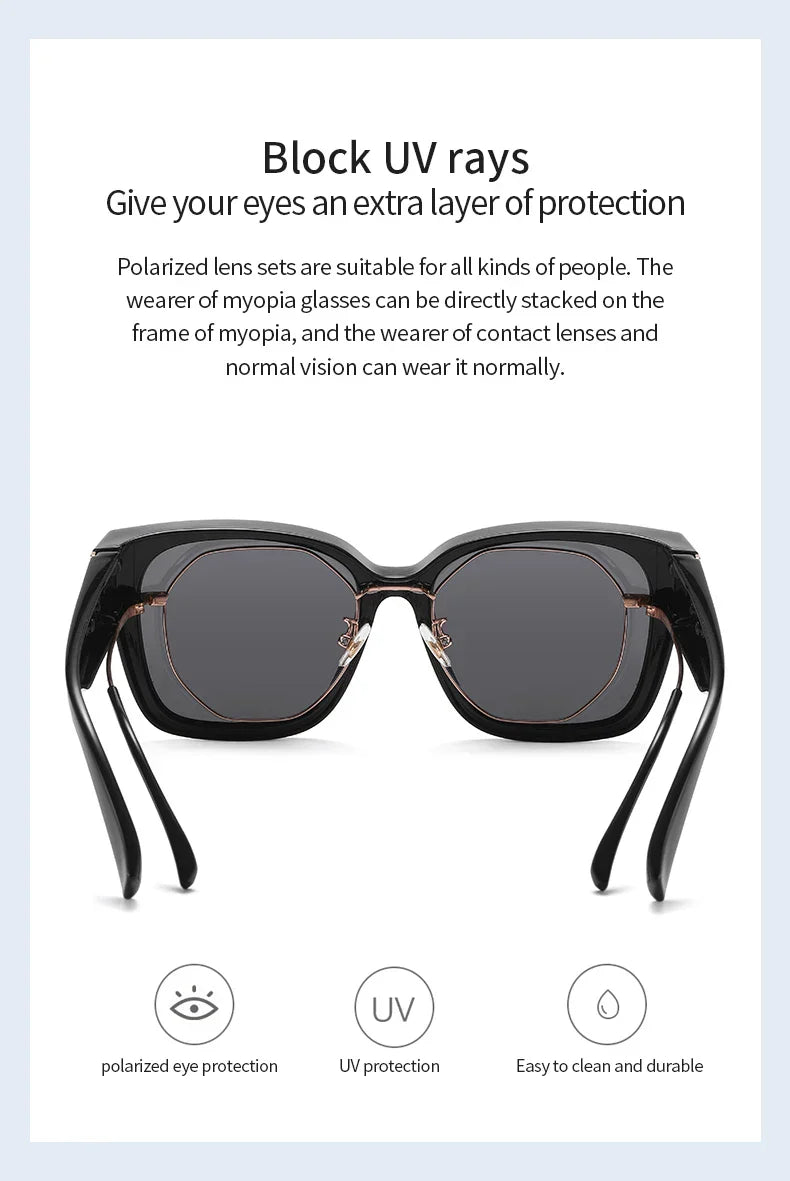 Women Polarized Sunglasses Men UV400 Night Vision Sun Glasses TR90 Big Eyeglasses Frame Driving Beach Anti Glare Shade Eyewear