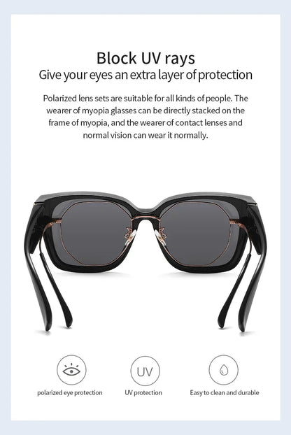 Women Polarized Sunglasses Men UV400 Night Vision Sun Glasses TR90 Big Eyeglasses Frame Driving Beach Anti Glare Shade Eyewear