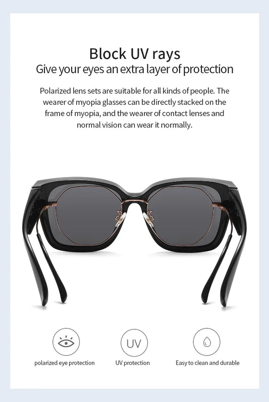 Women Polarized Sunglasses Men UV400 Night Vision Sun Glasses TR90 Big Eyeglasses Frame Driving Beach Anti Glare Shade Eyewear