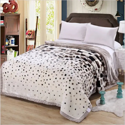 Double Layers Raschel Mink Blankets 6 kilograms Winter Soft Warm Fluffy Weighted Blankets  200*230 Double Blankets