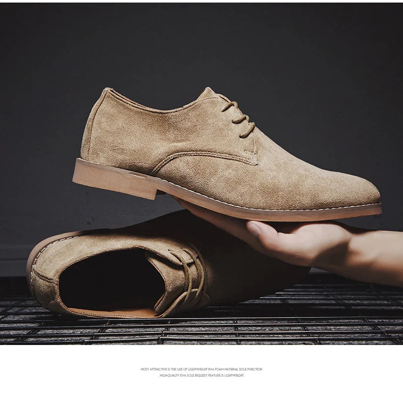 Sapatos Masculinos Derby de Luxo, Sapatos de Couro de Camurça de Alta Qualidade para Homens, Sapatos Casuais de Negócios, Sapatos de Amarrar Masculinos para Festas e Casamentos, Tamanho Grande