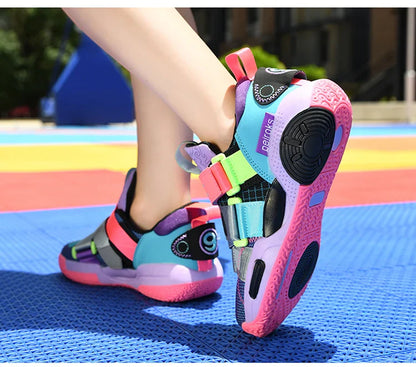 Children‘s Basketball Shoes Non-slip Breathable Training Sneakers Sport Boys Outdoor Comfortable Running Shoes