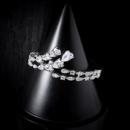 Women's Cubic Zircon Necklace Set Elegant Bridal Wedding Jewelry Accessory 00121