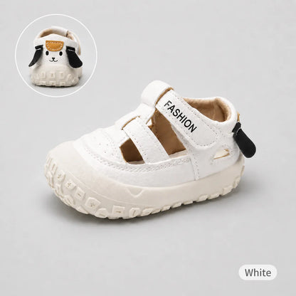 PU Leather Summer Sandals For Children Cute Dog Boy's Girl's Sandals Anti-slippery Ergonomics Barefoot Sandals For Children