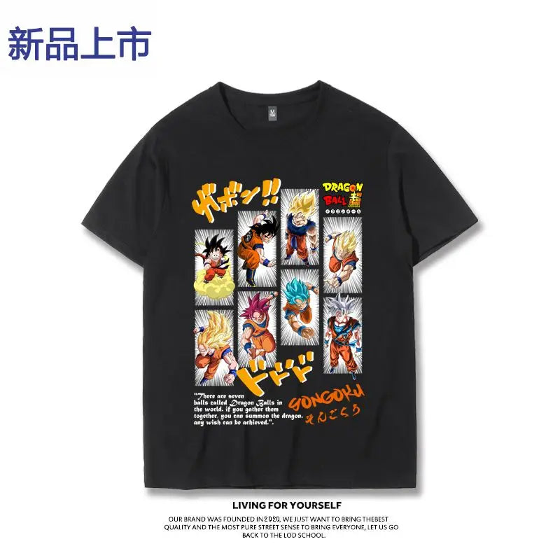T-shirt Sun Wukong Vegeta Demon Buo Frisa Super Trendy Versatile Summer Short Sleeve Men's Fashion Top