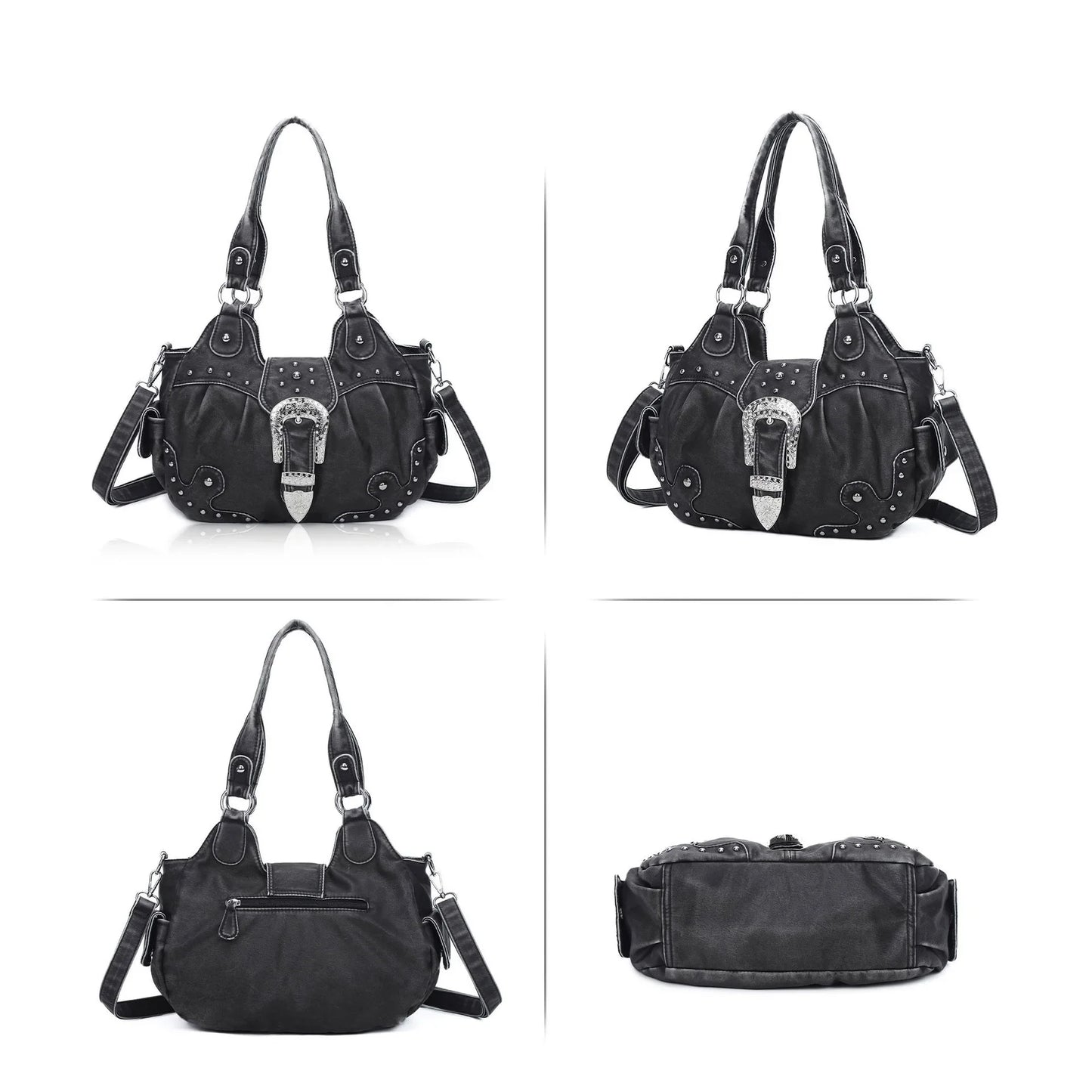 Women Handbag Satchel Top-handle Shoulder Bag PU Dumpling Pack Multi-pockets Shoulder Bags Phone Money Pack