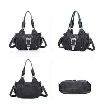 Women Handbag Leopard Top-handle Shoulder Bag PU Dumpling Pack Multi-pockets Shoulder Bags Phone Money Pack