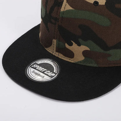 Spring and Summer Baseball Cap Flat Brim Camouflage Fashion Hip Snapback Hat Plain Gorras Bone Blank Caps