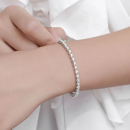 Luxury 0.2ct 3.5mm Full Moissanite Tennis Bracelet for Women Wedding Party Fine Jewelry Real 925 Sterling Silver Bracelets