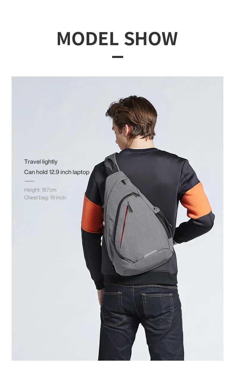 Men One Shoulder Backpack Women Sling Bag Crossbody USB Boys Cycling Sports Travel Versatile Fashion Bag Student School