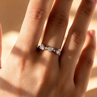 4*4mm Heart Cut Women Moissanite Rings Jewelry Wedding Band for Couples 100% Real Pure 925 Silver Birthday Gift Wholesale