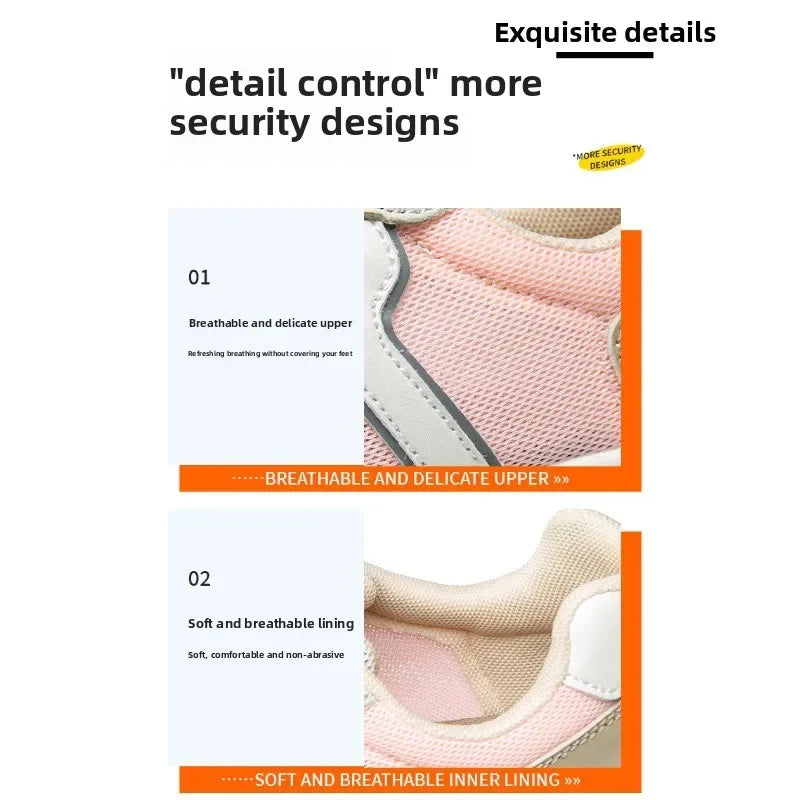New Women's Safety Shoes with Anti Smashing and Anti Piercing Lightweight Soft Sole and Steel Toe Caps for Work Shoes