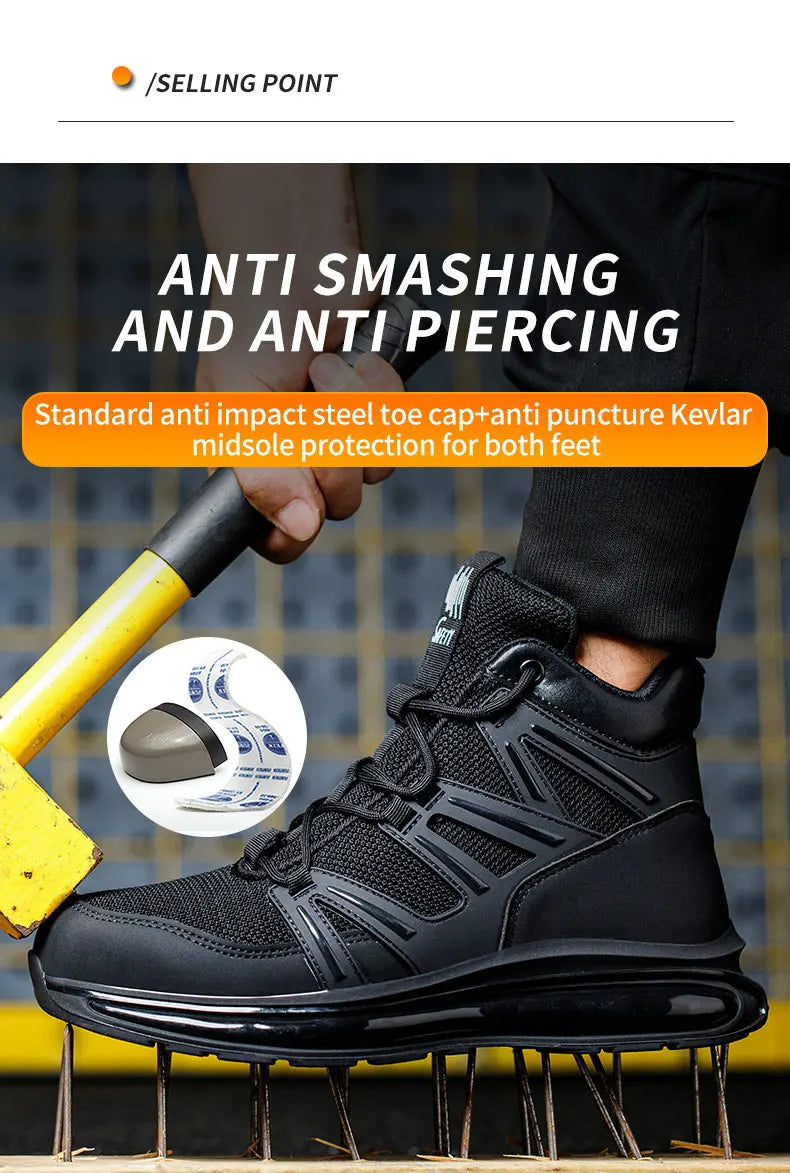 Men Work Safety Shoes Anti-smashing Steel Toe Cap Working Boots Construction Indestructible Work Soft-Soled Sneakers Men Shoes