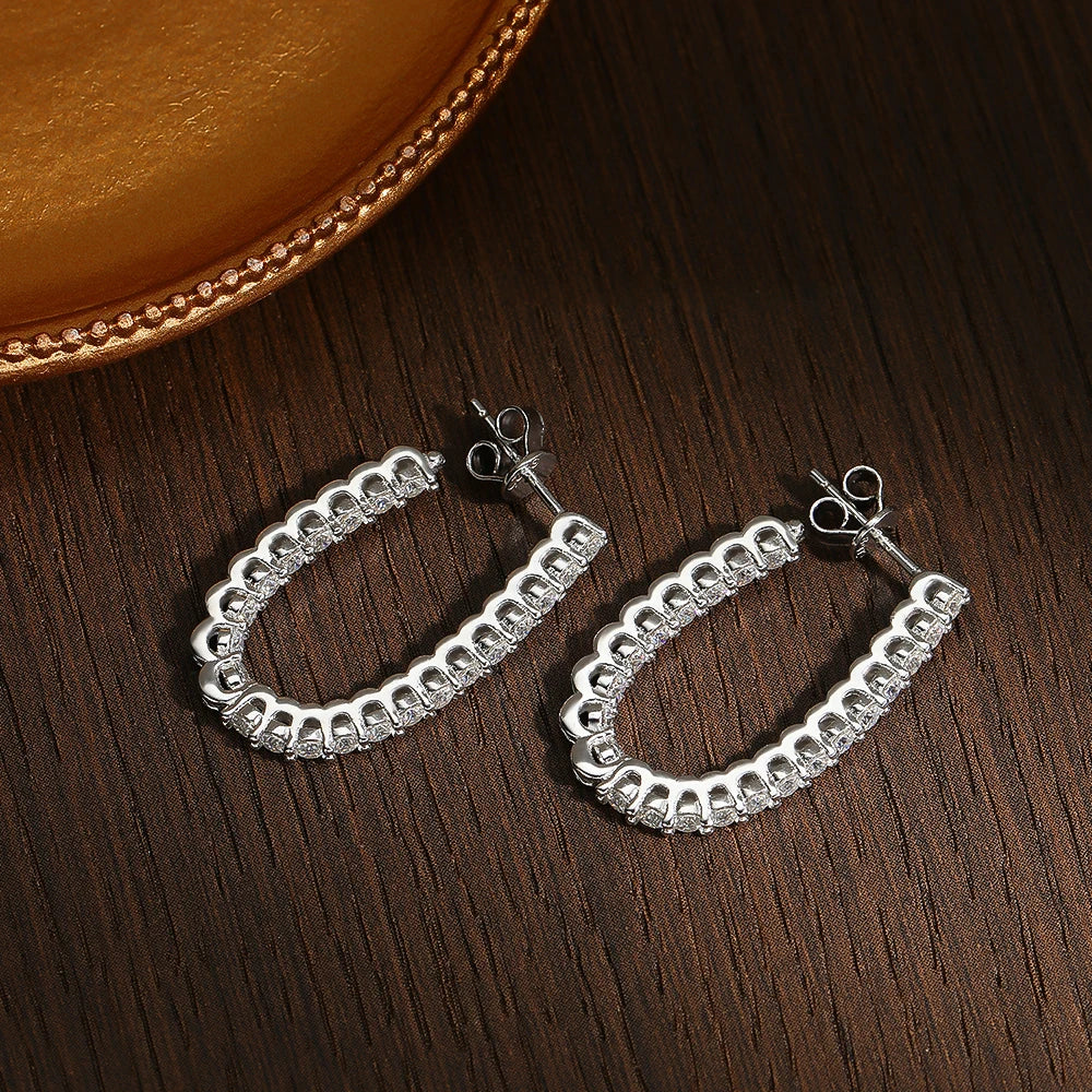 All Moissanite Earrings for Women Wedding Party Luxury Earring Jewelry s925 Sterling Sliver Plated 18k Gold Ear Stud