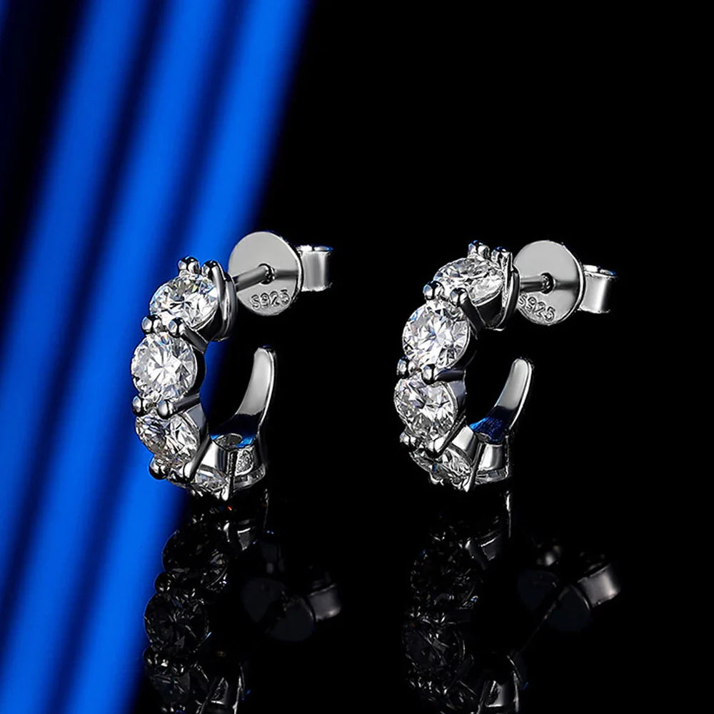 D VVS1 Moissanite Earring s925 Sterling Silver Plated 18k White Gold Fine Jewelry with GRA Wedding Earrings for Women
