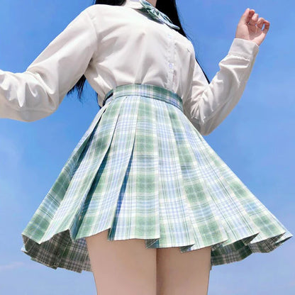 Plaid Women Pleated Skirt Bow Knot Summer High Waist Preppy Girls Dance Mini Skirt Cute A Line Harajuku Sexy Japan Faldas