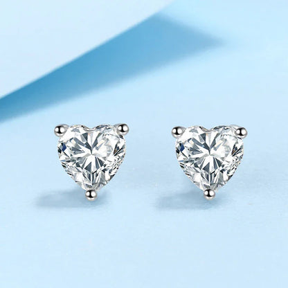 1CT 2CT Heart Cut Moissanite Studs Earrings for Women Lab Diamond 925 Sterling Silver Women's Earrings Wedding Jewelry