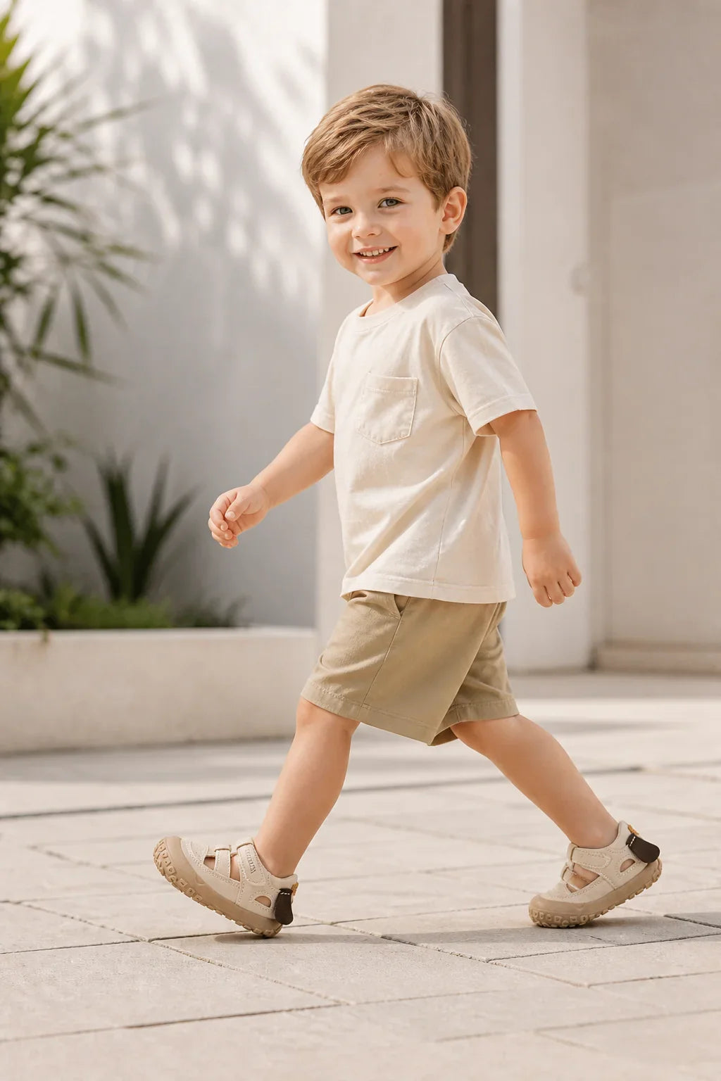 PU Leather Summer Sandals For Children Cute Dog Boy's Girl's Sandals Anti-slippery Ergonomics Barefoot Sandals For Children