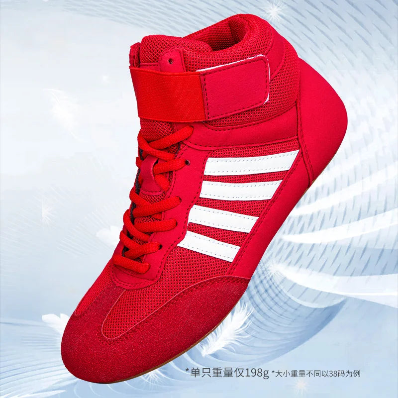 Professional Wrestling Shoes Boxing Shoes Men Women Training Shoes Tendon Bottom Artificial Leather Sports Shoes Breathable Soft