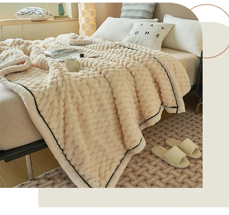 Turtle Velvet Autumn Winter Warm Sleeping Blanket Soft Comfortable Flannel Fleece Blankets for Bed Cozy Fluffy Warmth Blanket
