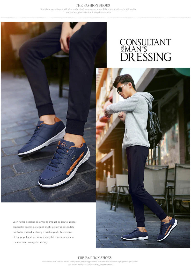 Calçados Masculinos Tênis Impermeáveis de Caminhada Primavera Outono Lazer Sapatos Esportivos de Couro Masculino Antiderrapantes Tênis para Homens