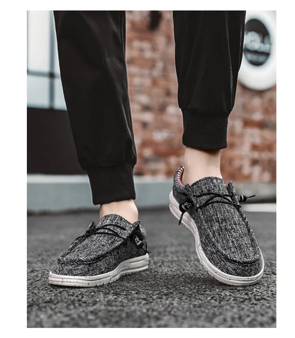 Men Shoes Casual Canvas Loafers Shoes Light Breathable Flats Leisure Male Vulcanized Shoes Walking Sneakers Plus Size 39-46