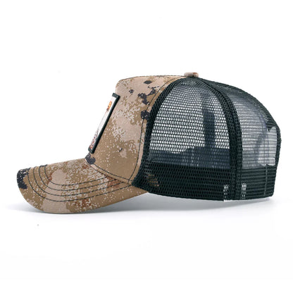 Fashion Trucker Caps With Embroidery Goat Patch Four Seasons Snapback Baseball Cap For Men Women Adjustable Visor Hat