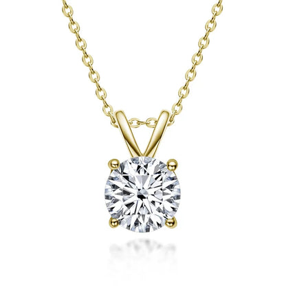1 2 3 5 Carat Moissanite Necklace For Women Sterling Silver Plated D Color Diamond Engagement Wedding Necklace Fine Jewelry