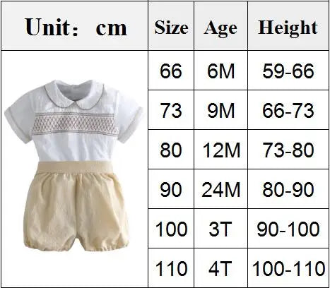 6 Months-4 Years Toddler Boy Summer Outfit Top with Shorts 2PCS Spanish Clothes Baby Infant Cotton Daily Gentleman Boutique Set