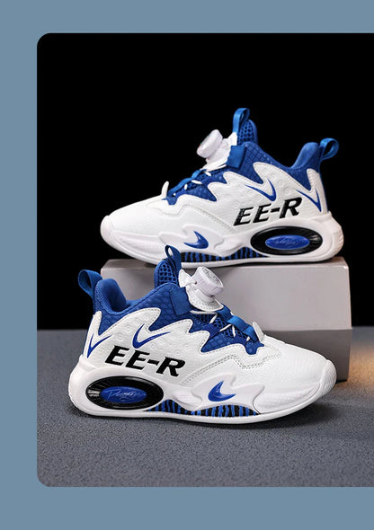 A pair of children's four-season leather high-top basketball shoes, wear-resistant basketball shoes, sizes 31-40，HL-2798