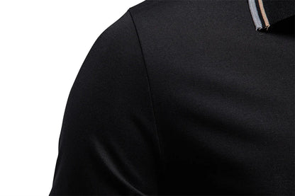 Men's Lightweight Breathable Polo Shirt Half Zipper Collar Solid Color Casual Summer Fashion Top
