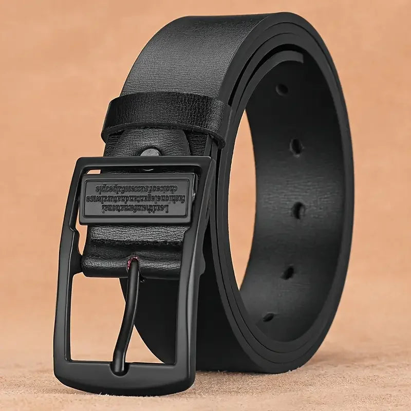 New Leather Cowhide Men's Belt Fashion Metal Alloy Pin Buckle Adult Luxury Brand Jeans Business Casual Waist Male Strap Brand