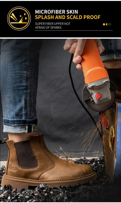 Men Women  Lerther Work Boots Indestructible Safety Shoes Steel Toe Puncture-Proof Work Sneakers Male Work Shoes