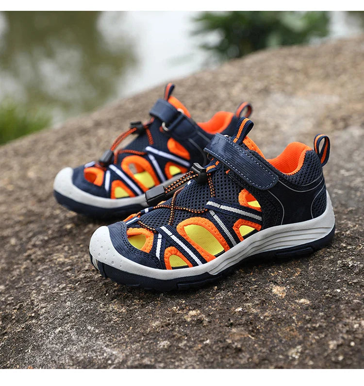 New Summer Children's Breathable Sandals Non-Slip Outdoor Sport Beach Shoe for Boys Anti-Collision Closed Toe Walking Size 30-39