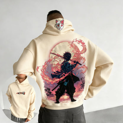 Demon Slayer Men's Hoodie Sweatshirt Kamado Tanjirou Anime Spring Autumn and Winter Boy Warm Long-sleeved Parent-child Outfit