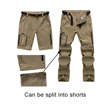 Men's Breathable Sports Pants Lightweight Hiking with Zipper Pocket Quick Dry Water Resistant Fishing Travel Trousers