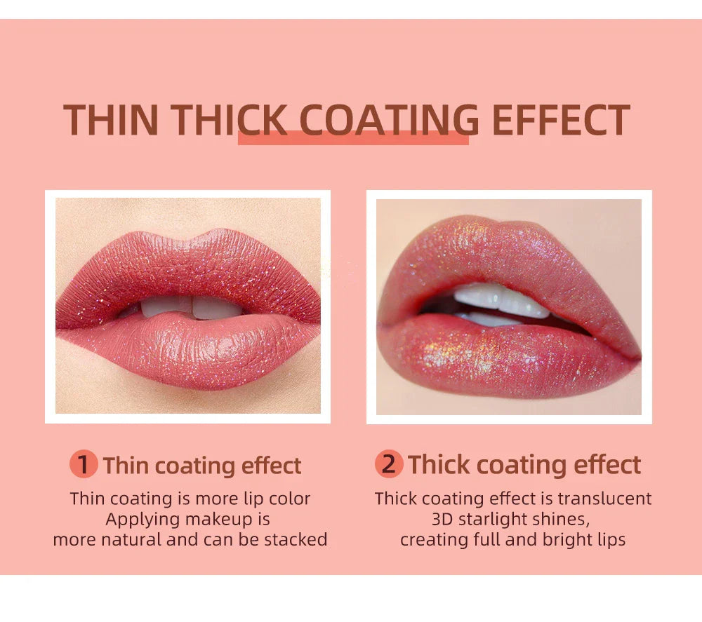 9Pcs/Sets Glitter Lip Glaze Liquid Lipstick Set Shine Lip Gloss Gift Box Natural Moisturizer Waterproof Lips Makeup