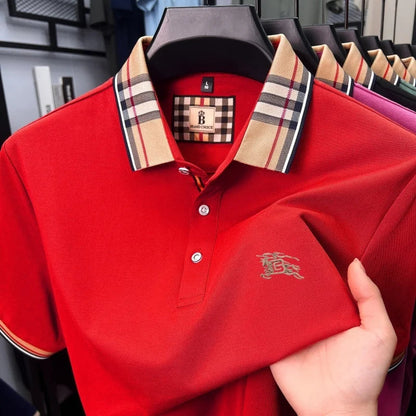 Designer brand men's short sleeve polo shirt new embroidery silky cotton breathable summer Korean fashion casual Paul T-shirt
