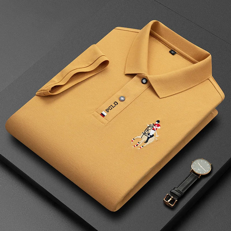 Paul Brand Genuine T-shirt Men's Short Sleeved Polo Shirt Summer High-end Embroidery Lapel T-shirt Trend