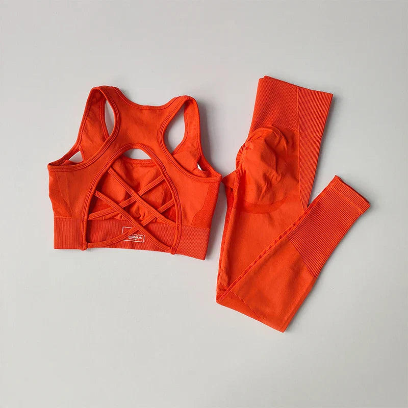 Women's Workout Set 2 Piece, High Impact Sports Bra and High Waist Leggings, Quick Dry Fitness Yoga Suit
