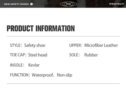 Protection Safety Shoes Men's Anti-smash Anti-puncture Wear Resistance Work Boots Anti-slip Sole Indestructible Safety Shoes