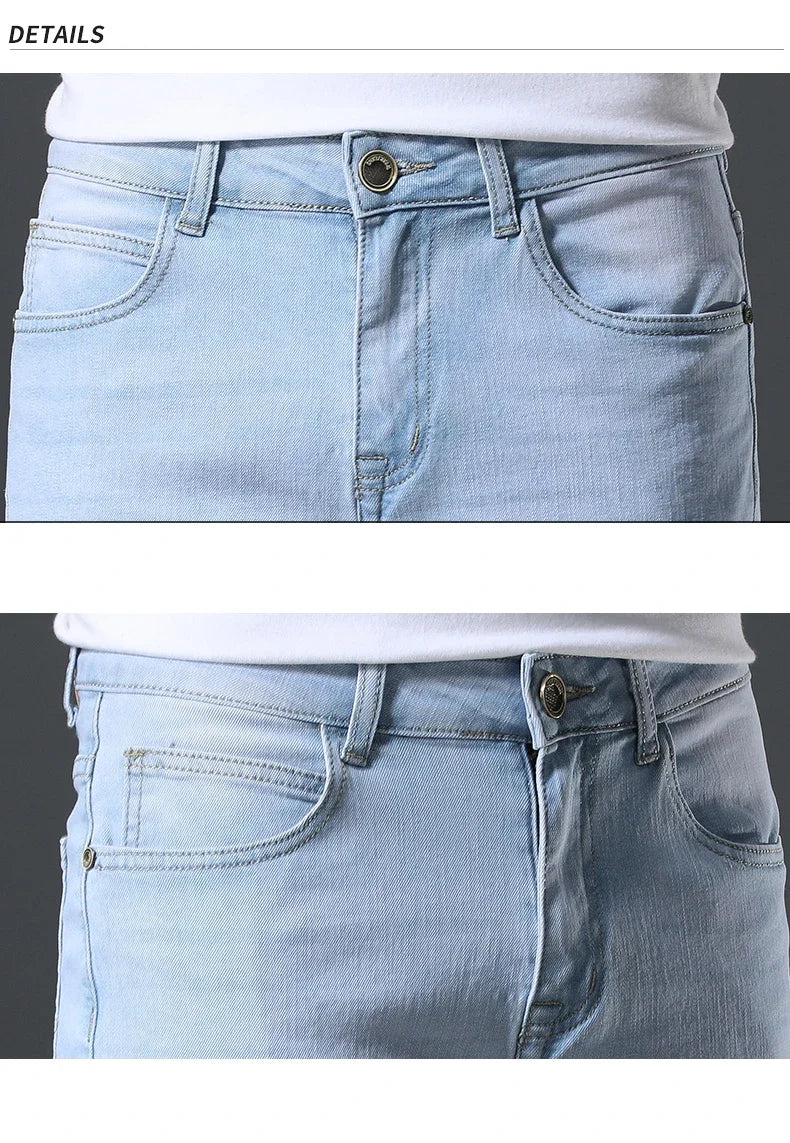 2025 New Summer Brand Stretch Thin Bermuda Masculina Cotton Denim Jeans Men Knee Length Soft Ropa Hombre Shorts